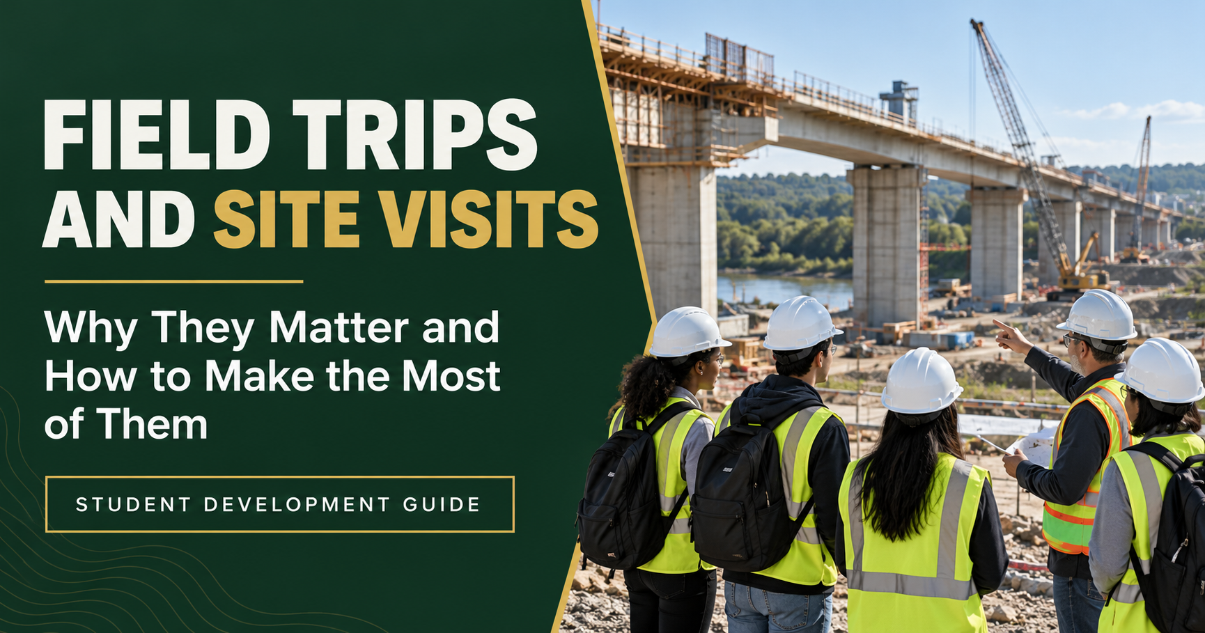 Engineering students learning during a civil engineering site visit